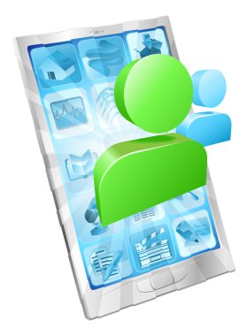Social media icon phone app concept clipart