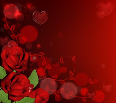 Red valentines day roses background clipart