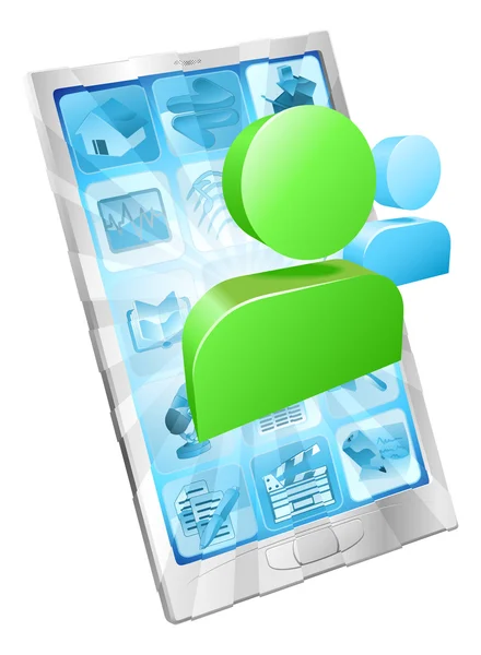 Conceito de aplicativo de telefone ícone de mídia social — Vetor de Stock