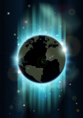 Abstract world globe space background clipart