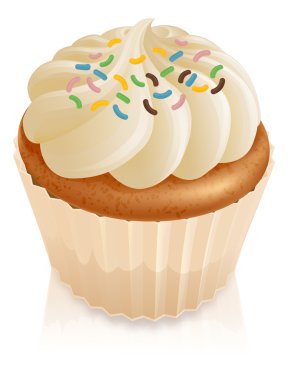 Fairy cake cupcake with sprinkles clipart