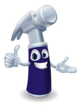 Claw hammer cartoon man clipart