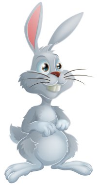 White rabbit cartoon character clipart