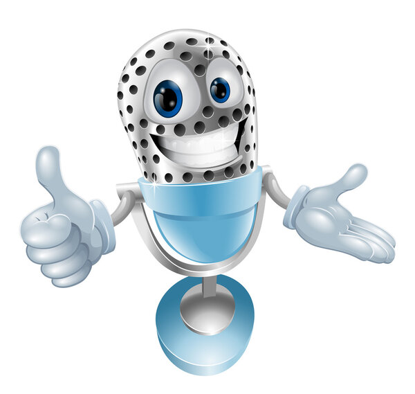 Симпатичный персонаж микрофона
