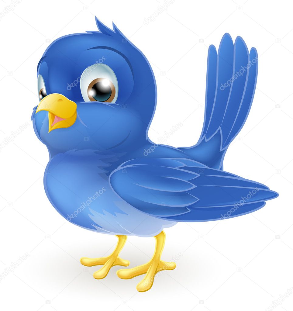 Cute cartoon bluebird