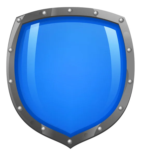 Escudo brillante azul brillante — Vector de stock