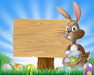 Easter bunny rabbit background clipart