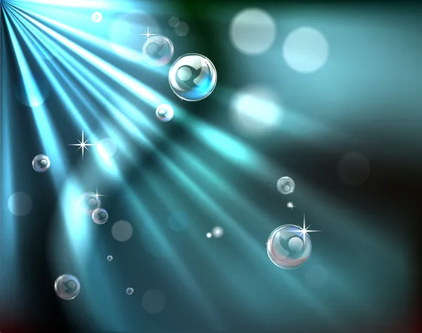 Rayons lumineux fond de bulle — Image vectorielle