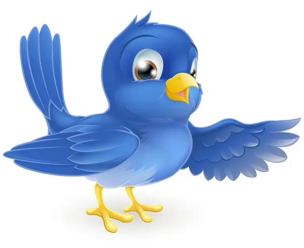 Oiseau bleu pointant — Image vectorielle