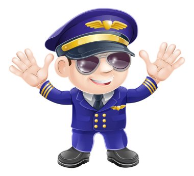 Cartoon airplane pilot clipart