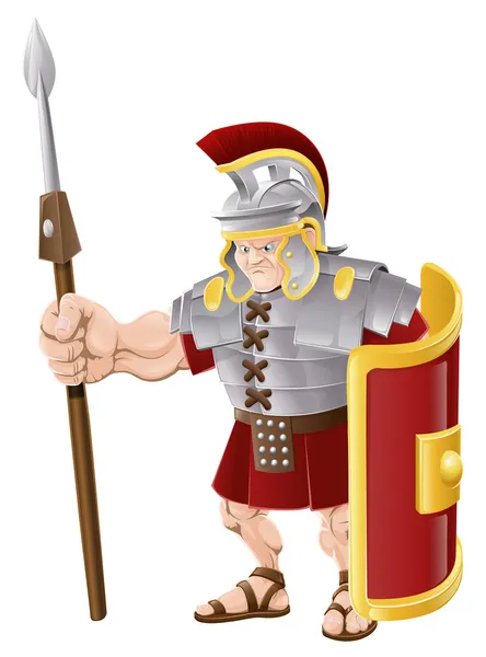 Strong Roman Soldier Illustration — Stock Vector