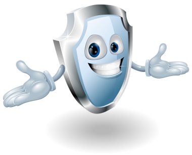 Shield security character mascot clipart