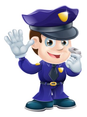 Policeman character cartoon illustration clipart