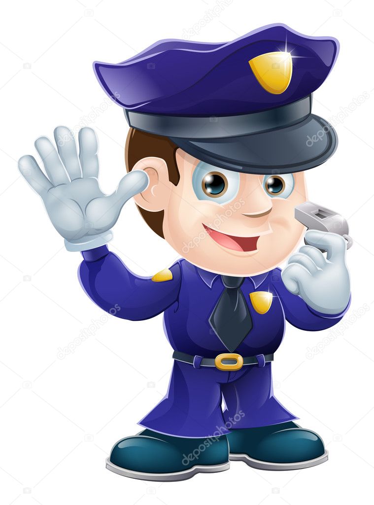Policeman character cartoon illustration