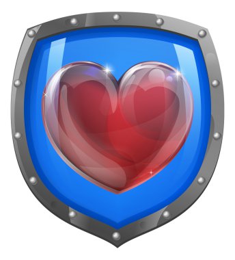 Heart shield concept clipart