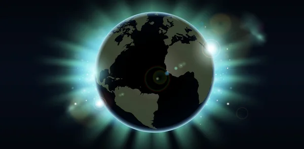 Világ globe eclipse háttér — Stock Vector