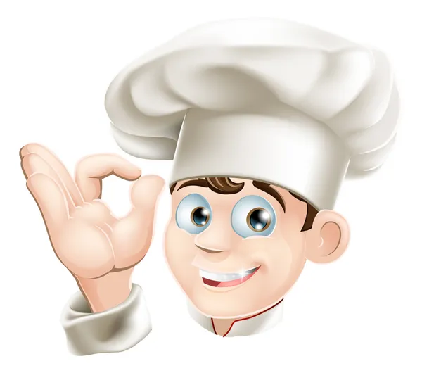 Lachende cartoon chef-kok — Stockvector