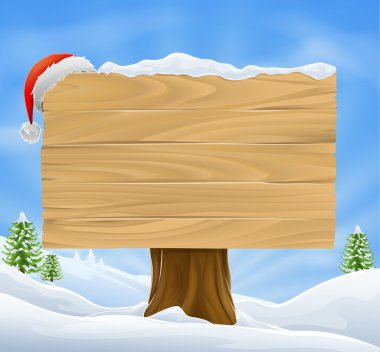 Christmas Santa hat sign background clipart