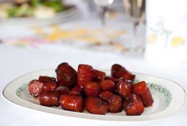 Plate of chorizo clipart