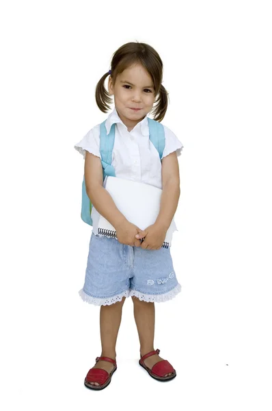 Küçük kız okul için hazır — Stok fotoğraf