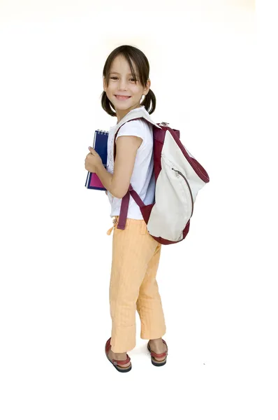 Νεαρό κορίτσι που είναι έτοιμο για το σχολείο — Φωτογραφία Αρχείου
