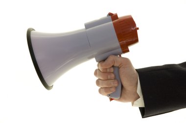 Businessman with megaphone clipart