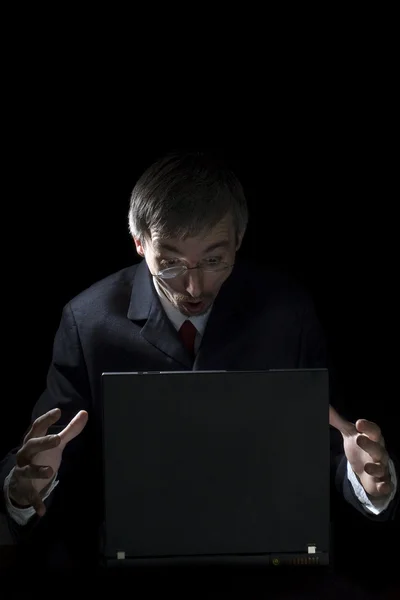 Businessman opening a briefcase — Stock Photo, Image