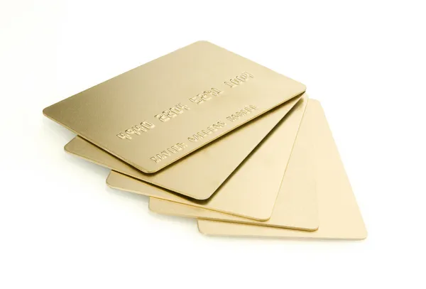 Golden credit cards — Stock Photo, Image