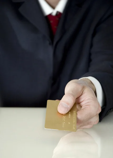 stock image Holding a credit card