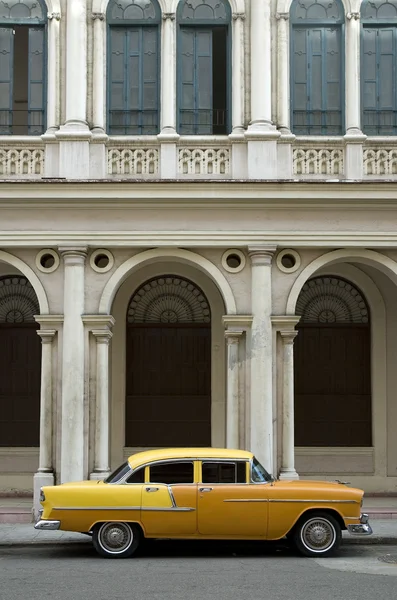 stock image Old yellow american car