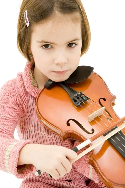 Niña con violín —  Fotos de Stock