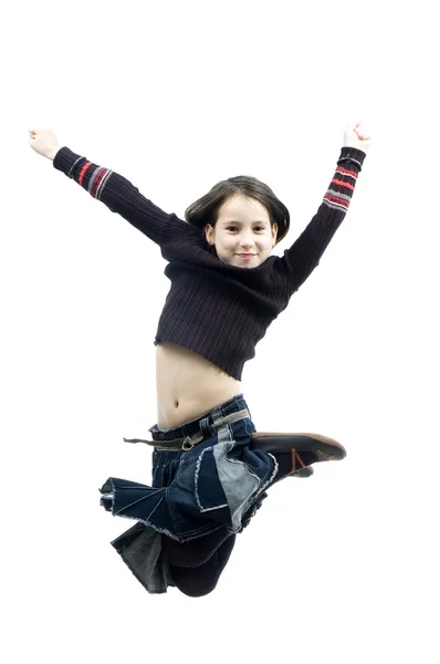 Jong meisje springen — Stockfoto