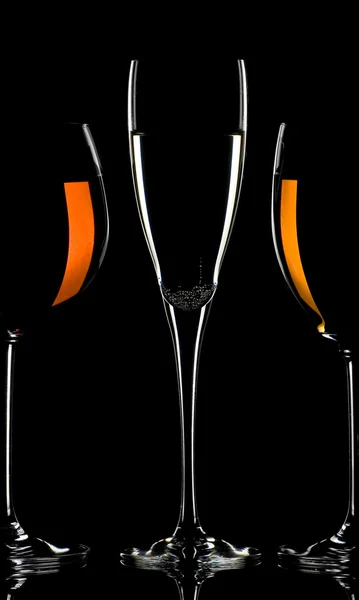 Glasses of wine and champagne — Stock Photo, Image