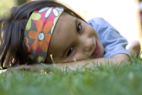 Laying on the grass — Stock Photo, Image