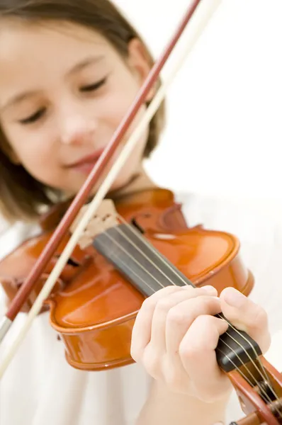 Jong meisje portret met viool — Stockfoto