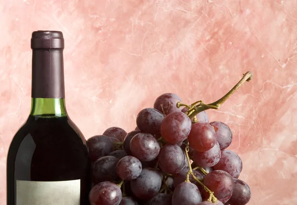Üveg bor, szőlő — Stock Fotó