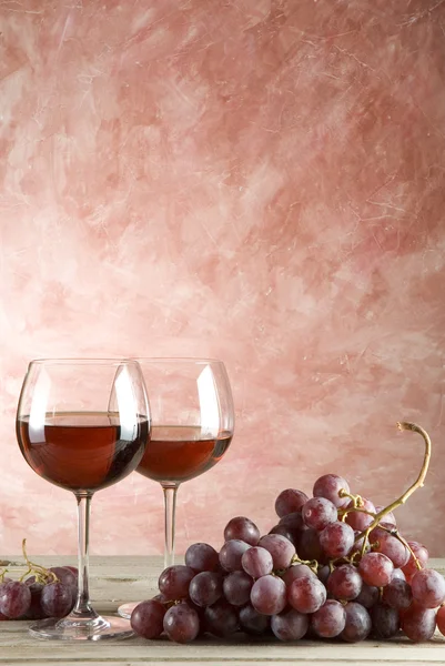 Vörös bor, poharak — Stock Fotó