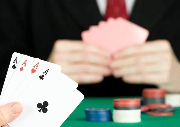 Playing poker — Stock Photo, Image