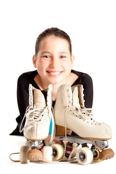 Niña con patines —  Fotos de Stock