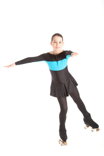रोलर स्केट्ससह लहान मुलगी — स्टॉक फोटो, इमेज