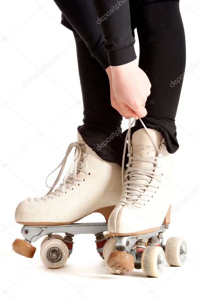 Girl with roller skates