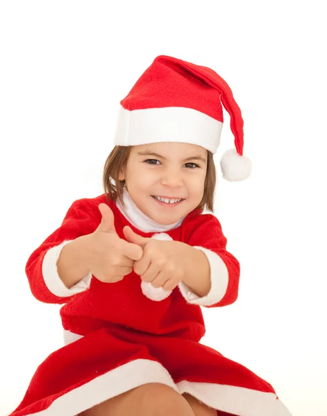 산타 옷을 입고 어린 소녀 — 스톡 사진