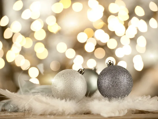 Argento palle di Natale — Foto Stock