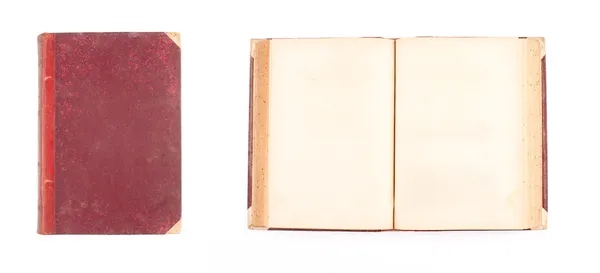 Открытая и закрытая древняя книга — стоковое фото