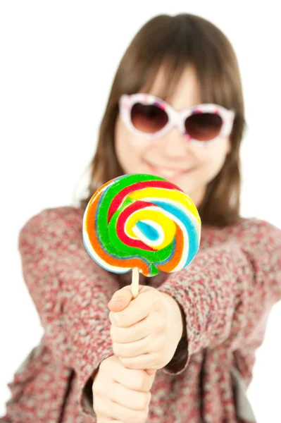 Young girl with lollipop — Stock Photo, Image