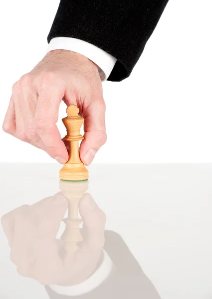 stock image Holding a white king from chess game