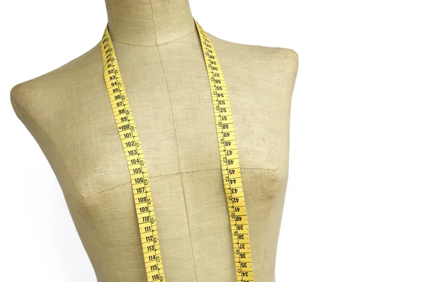 Taylor mannequin with tape measure — Stock Photo, Image