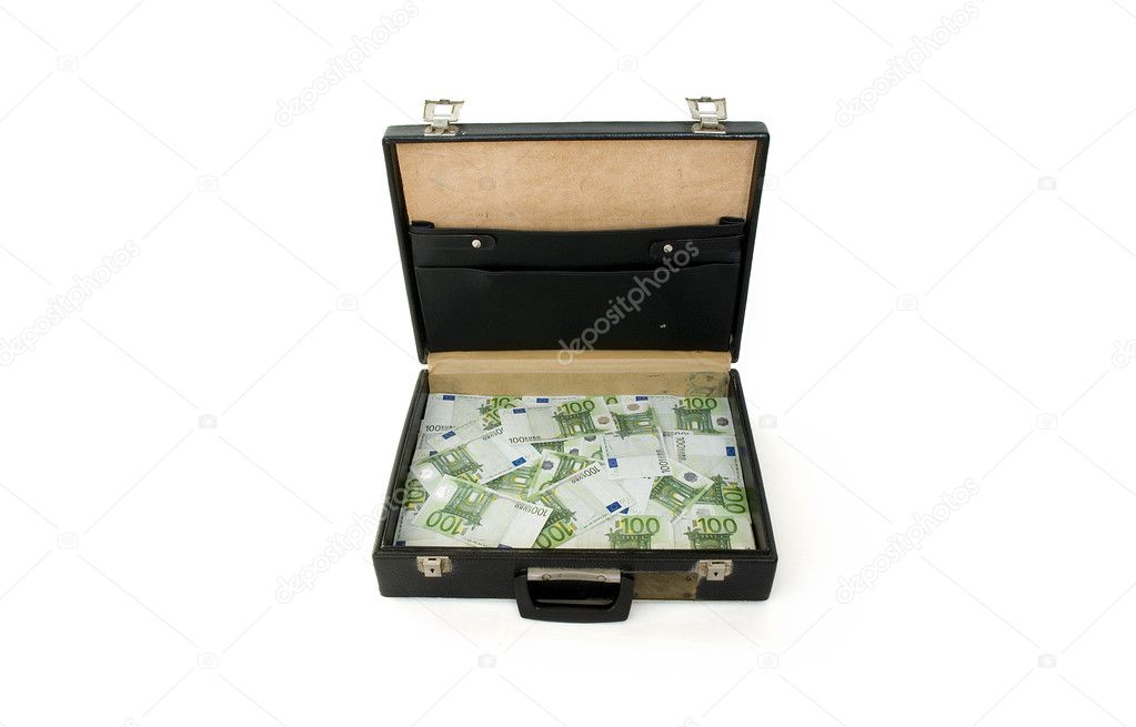 Maletín con billetes de cien euros: fotografía stock © xavigm99 | Depositphotos