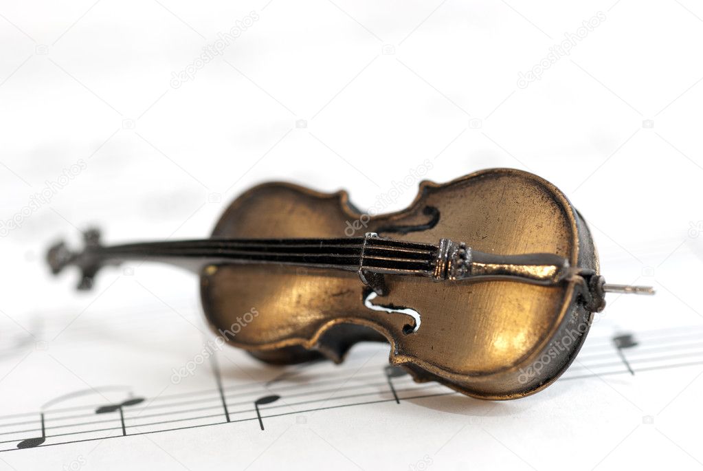 Small instrument and music notes