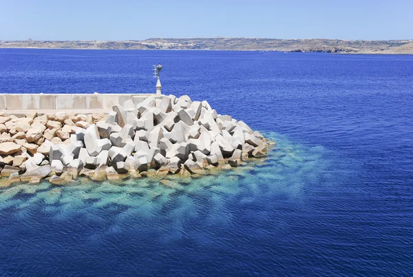 stock image Bulwark To Protect The Harbour From Wave Strikes